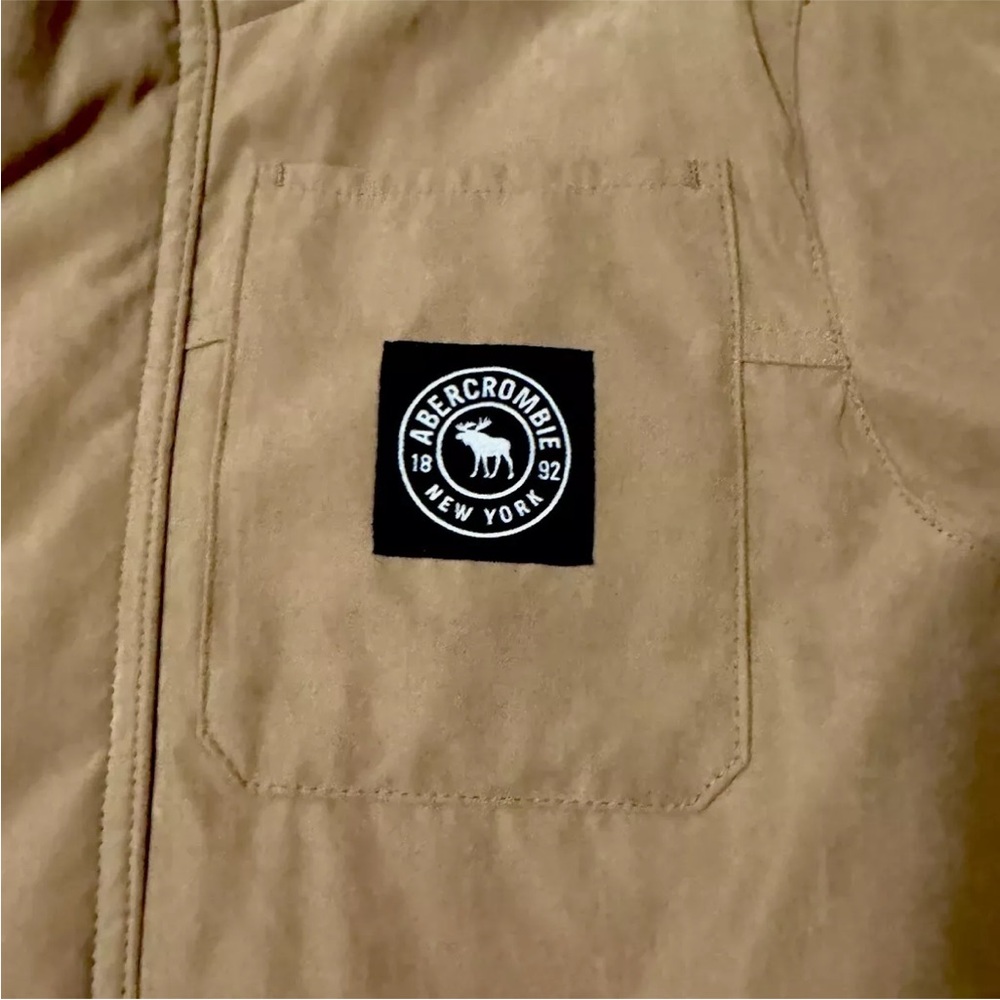 Abercrombie & Fitch Kids Utility Bomber Jacket Coat White Fleece 15 16 - Picture 3 of 9